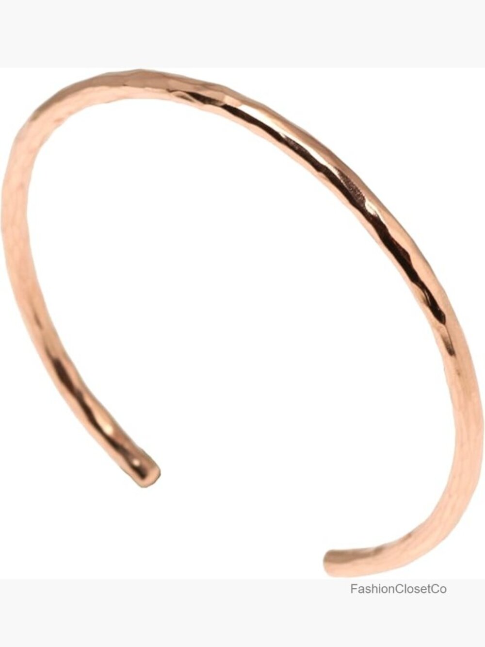 3mm Hammered Copper Cuff Bracelet - Handmade Uncoated Solid Copper